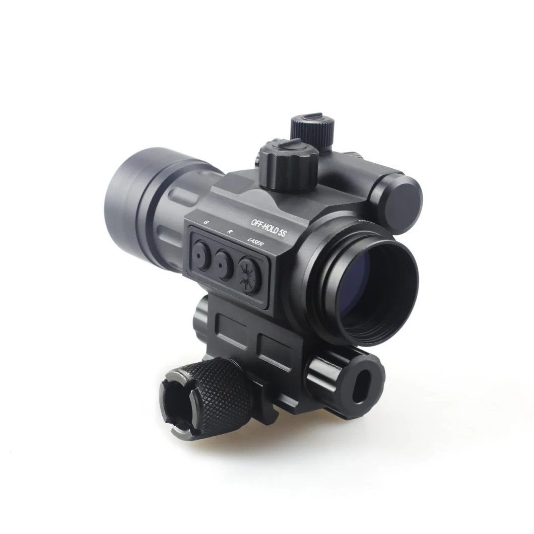 2021 Latest Tactical Compact 3moa Enclosed Weapon Red & Green DOT Sight with Side 3 Buttons Switch and Side Attached Green Aimg Laser Sight