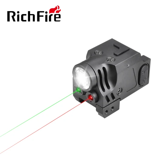 Быстросъемный 20-мм рельсовый зеленый и красный лазерный точечный прицел комбинированный охотничий тактический фонарик