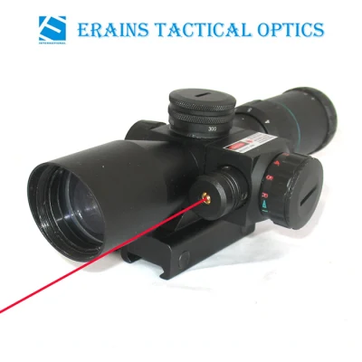 Компактный оружейный оптический прицел 2,5-10X32, красно-зеленая мишень, сетка Mil-DOT, боковой красный лазерный прицел (сертифицирован FDA)